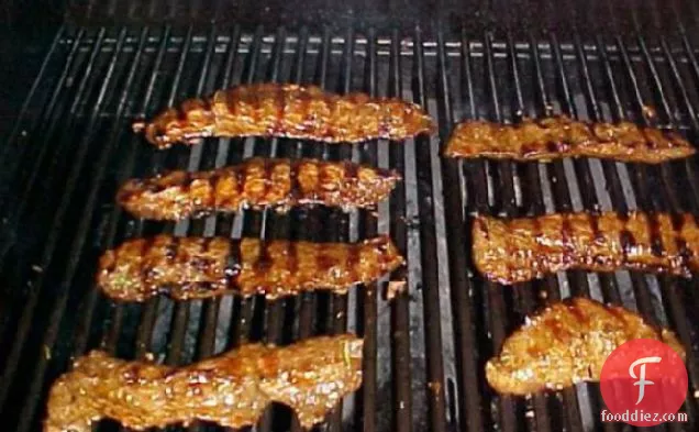 Flank Steak With Bourbon Rosemary Marinade