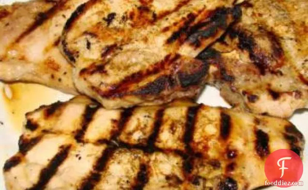 Grilled Pork Chops Sweet and Garlicky