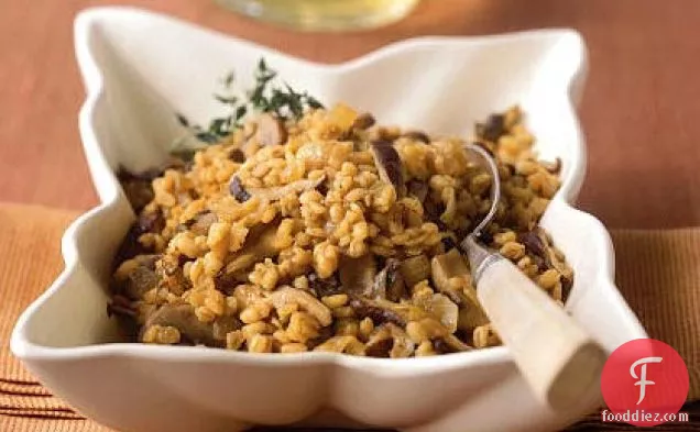 Baked Barley with Shiitake Mushrooms and Caramelized Onions