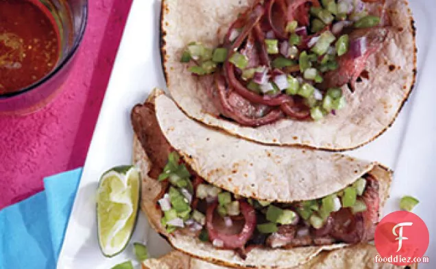 Chile-Spiced Steak and Grilled Onion Tacos