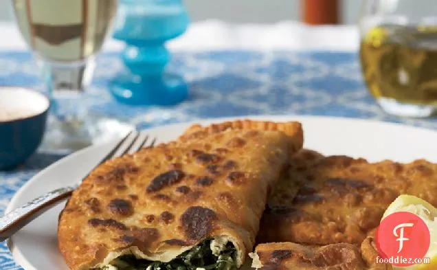 Greek Hand Pies with Greens, Dill, Mint and Feta