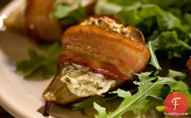 Roasted Baby Pears with Herbed Goat Cheese