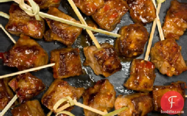 Mongolian Beef Kebabs with Chile Jam Recipe