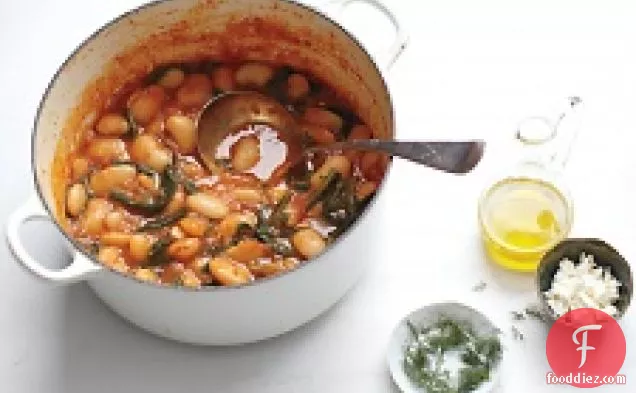 Gigante Beans With Feta And Bitter Greens
