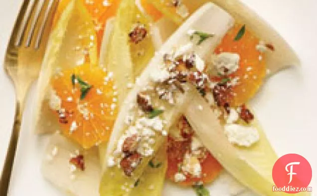 Endive And Tangerine Salad With Almonds And Feta