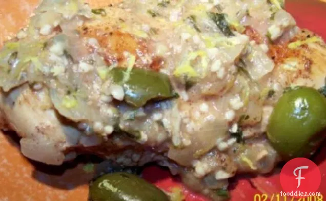 जैतून और नींबू के साथ आसान चिकन टैगिन/ताजिन