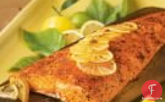 Cedar-planked Salmon With Seasoned Lemon Butter