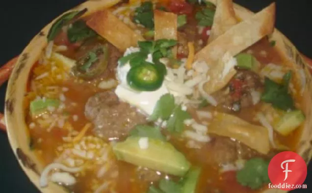 मैक्सिकन टॉर्टिला मीटबॉल सूप