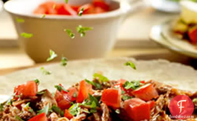 धीमी कुकर तिल-शैली खींचा पोर्क