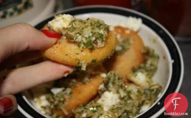 Arepitas With Chimichurri and Queso Fresco