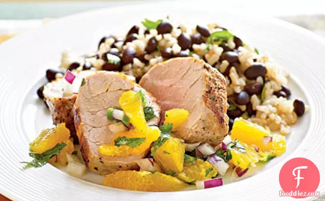 Roasted Pork Tenderloin with Orange and Red Onion Salsa
