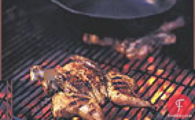 Grilled Cornish Hens with Bacon and Mustard
