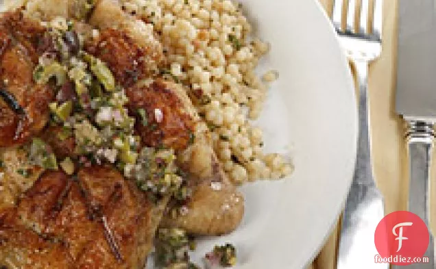 Spatchcocked Cornish Game Hens With Lemon And Olive Relish