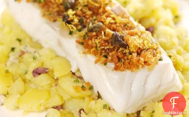 Cod with Crushed Potatoes and Anchovy-Olive Oil Emulsion