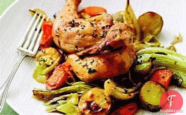Cornish Hens And Citrus-scented Roasted Vegetables