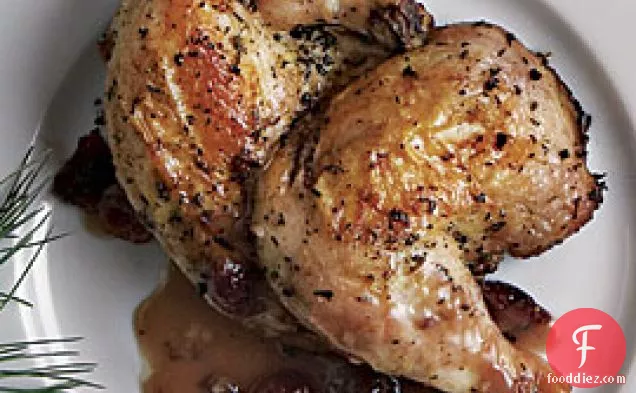 Roasted Cornish Game Hens With Cranberry-port Sauce