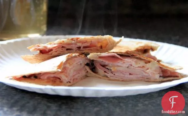 Ham and Swiss Quesadilla