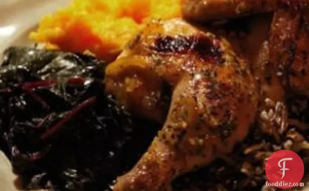 Ginger-orange Glazed Cornish Hens