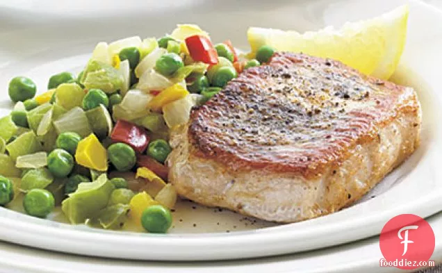 लेमन-हर्ब स्किलेट पोर्क चॉप्स