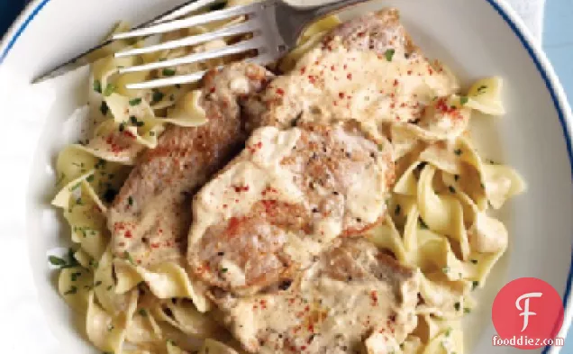 Pork Paillards with Sour Cream-Paprika Sauce