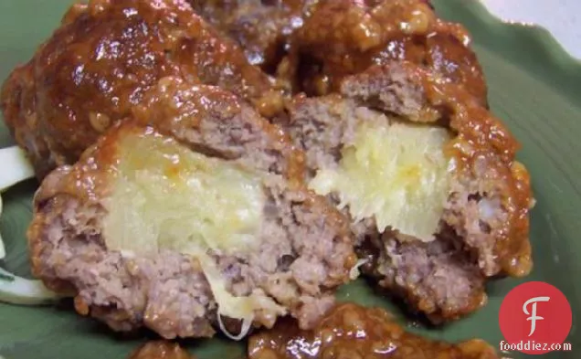 Meatballs Stuffed With Pineapple Chunks