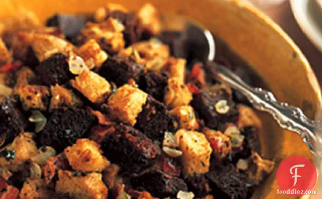 Boston Brown Bread Stuffing with Bacon and Tarragon