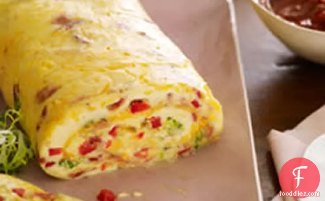 Bacon Omelette Roll with Salsa