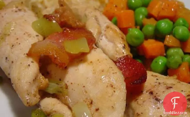 त्वरित चिकन और बेकन सौते