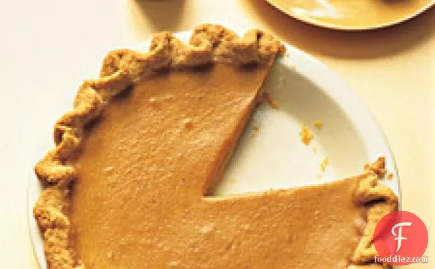 Traditional Pumpkin Pie With A Fluted Crust