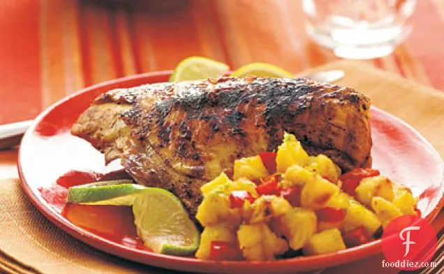 Rum-Marinated Chicken Breasts with Pineapple Relish