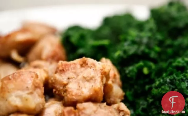 Chicken Cutlets And Sautéed Kale