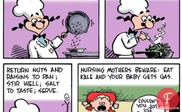 The Cartoon Kitchen: Kale With Raisins And Pine Nuts