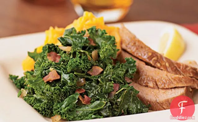 Quick Kale with Bacon and Onions