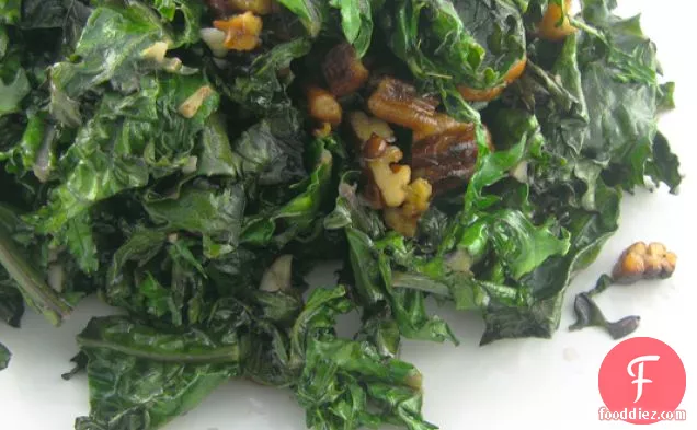 Super Easy Kale With Pecans Recipe