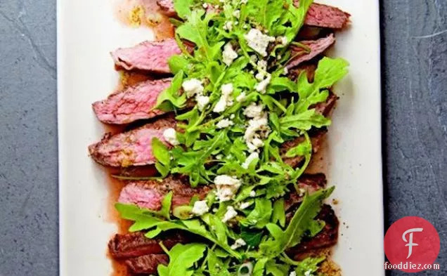 Marinated Flank Steak with Lemony Arugula and Feta Salad from 'Kitchen Garden Cookbook