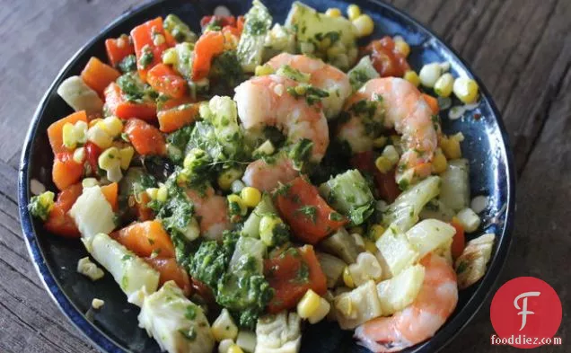 Make-Ahead Chimichurri Shrimp and Corn Salad