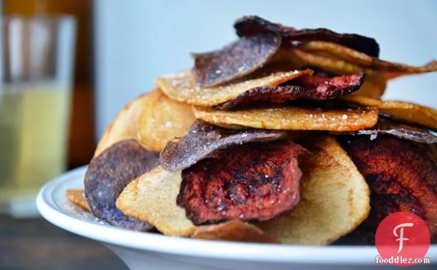 Red, White, and Blue Potato and Beet Chips
