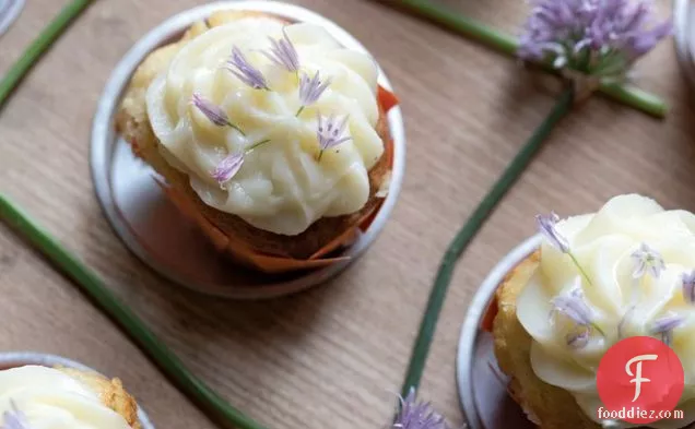 Popcorn Chive Blossom Cupcakes