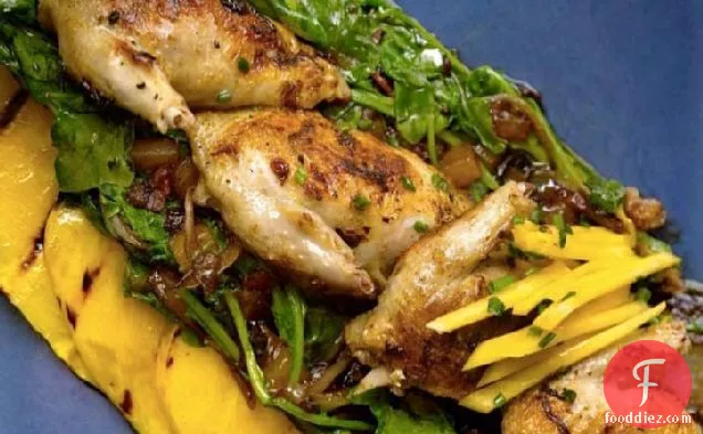 Grilled Quail With Mango And Arugula