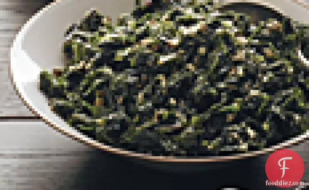 Sautéed Kale with Garlic, Shallots, and Capers