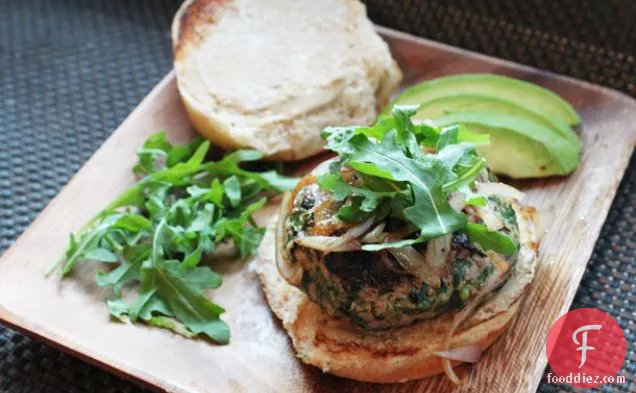 Herb-Filled Turkey Burgers with Cheddar Cheese