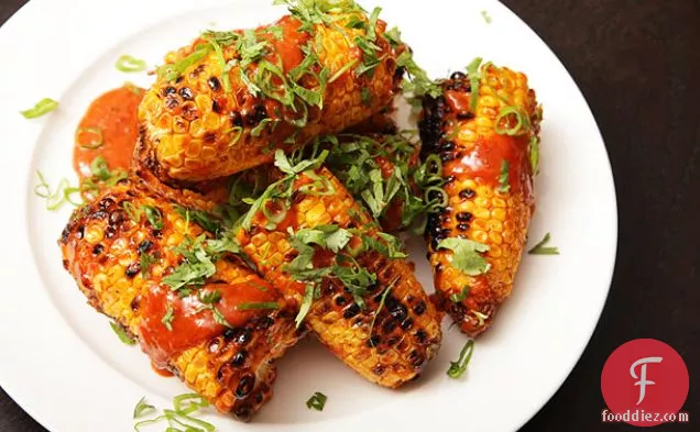 Grilled Corn with Spicy Korean Miso Sauce