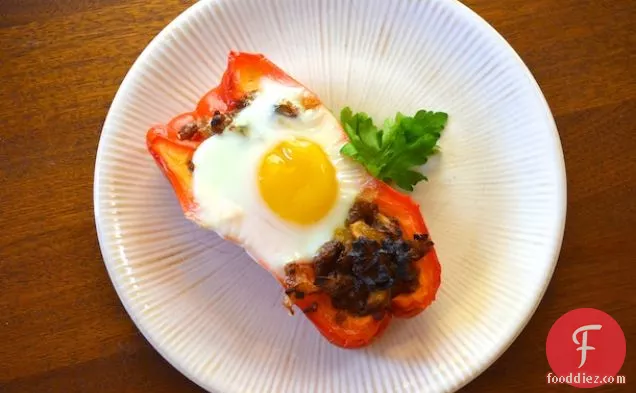 Egg with Sausage-Stuffed Peppers