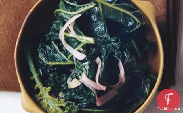 Kale With Pickled Shallots
