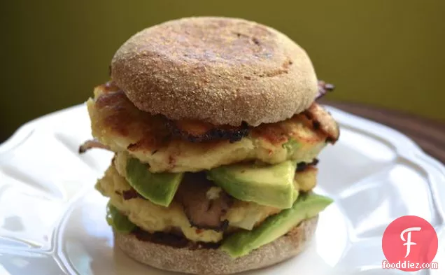 Double Stacked Crab Cake Sandwiches with Avocado and Bacon