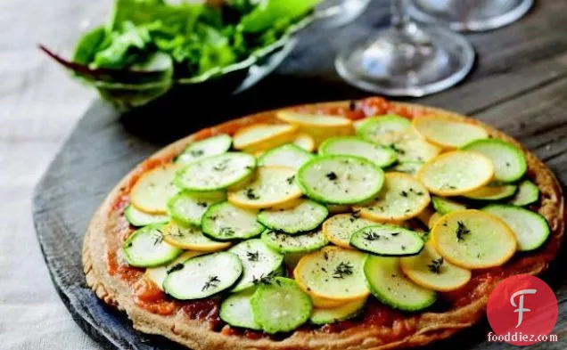 Zucchini and Apricot Socca Tart from 'The French Market Cookbook