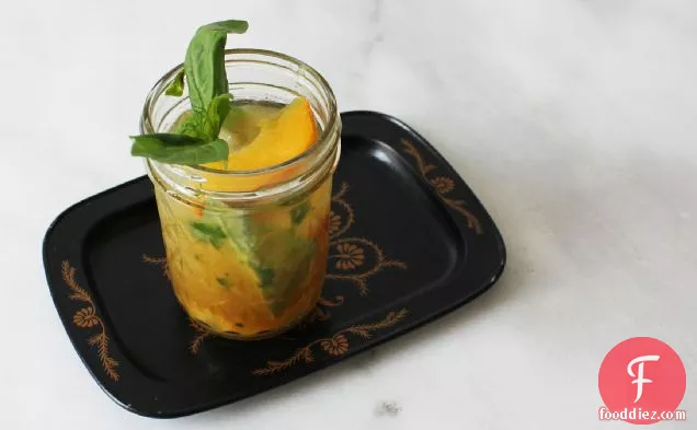 Tomato Gin Cobbler with Peaches and Basil