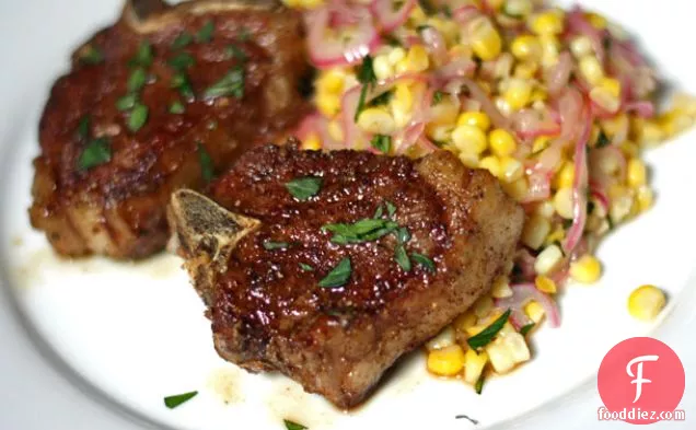Spice Rubbed Lamb Chops with Corn Salad