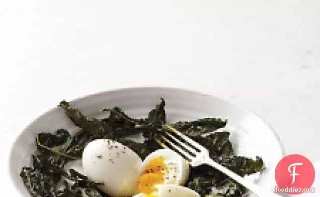 Crisp Kale Nests With Soft-cooked Eggs