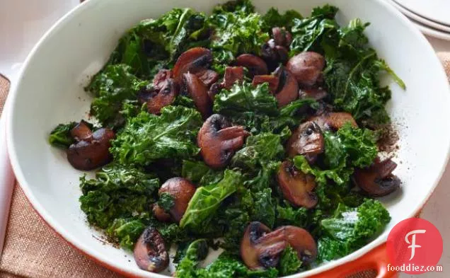 Smothered Mushrooms and Kale